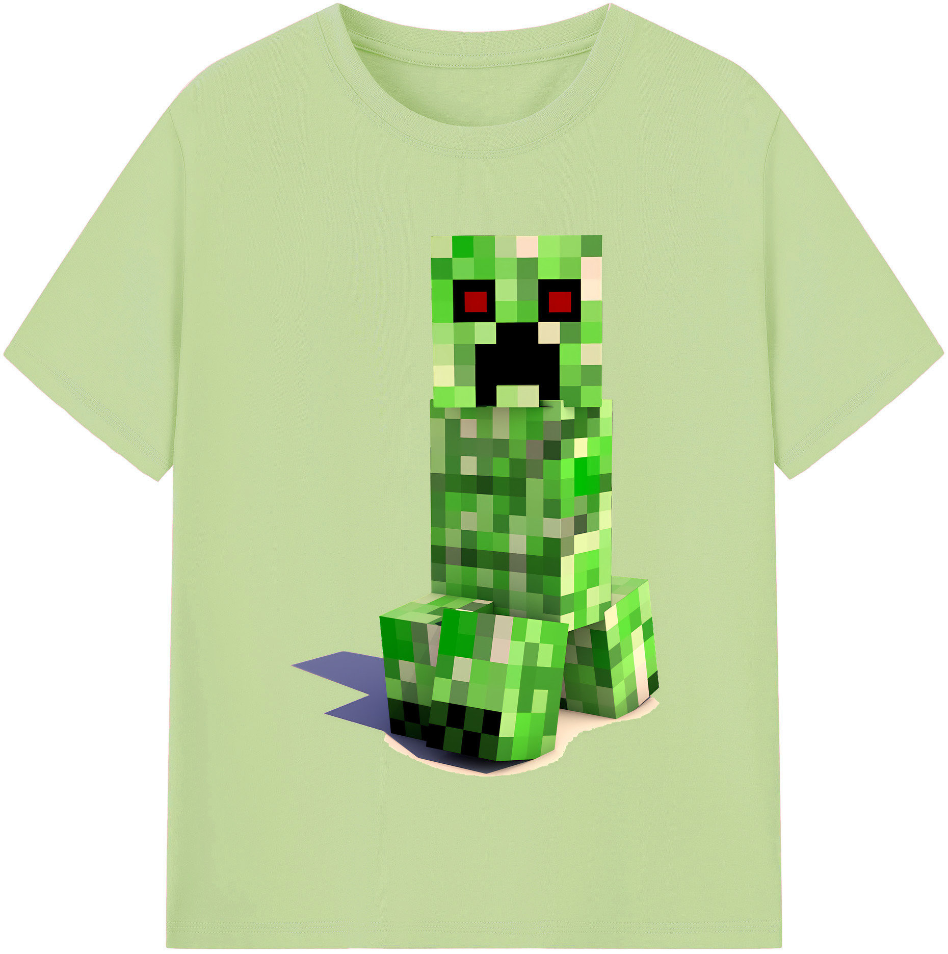 （画像用） マインクラフト ブロックの世界 Minecraft MC Block world 綿100％半袖Tシャツ（フロントプリント）